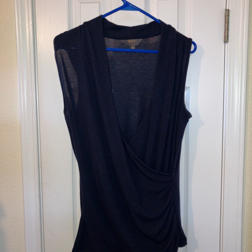 Mix by 41 Hawthorn Navy Blue Draped Tank Top
